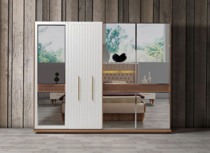 Bedroom Luxury Wardrobe Wood with Glass Design Modern new